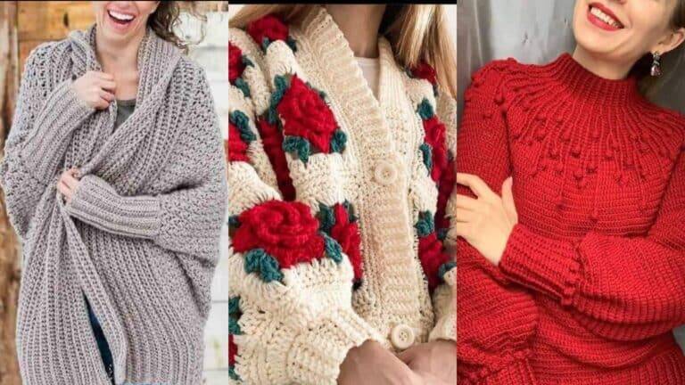 21 Casacos em Crochê com Gráficos Cheios de Estilo