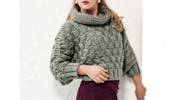 Blusa Curta Manga Morcego Cinza em Tricô - Cisne Moonlight