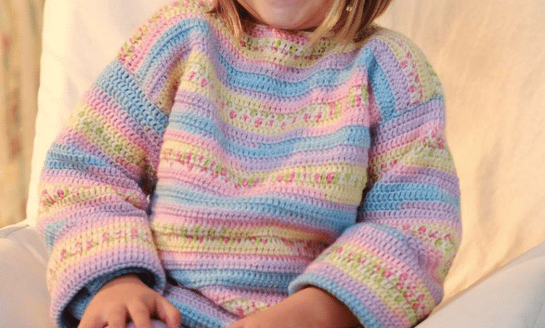 Blusa infantil floral alegria crochê