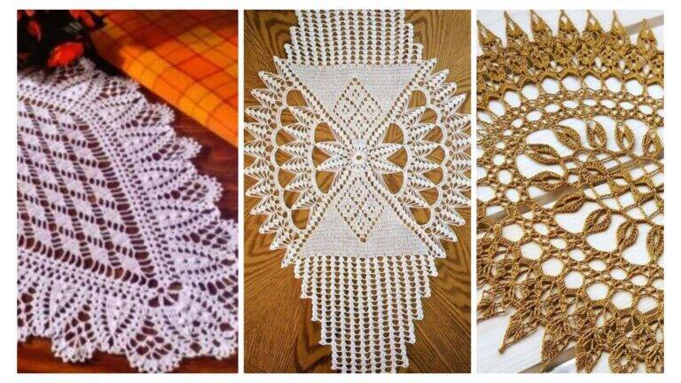 Caminhos de Mesa em Crochê Super Lindos com Gráficos Detalhados