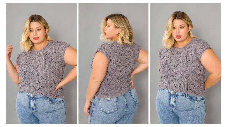 Blusa de Tricô Alumínio Com gráficos e receita