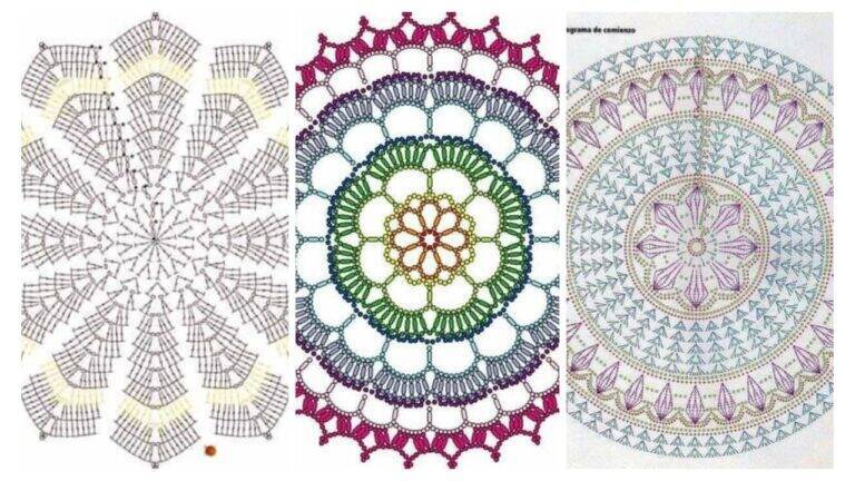 Sousplats de Crochê Diferentes: 30 Graficos Lindíssimos