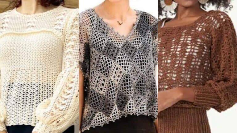 Blusas de Crochê Lindíssimas com Gráficos Grátis 1