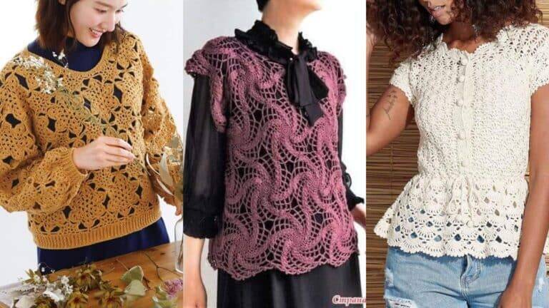 Blusas de Crochê Lindíssimas com Gráficos Grátis 2