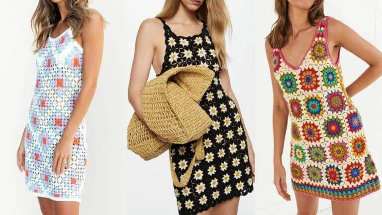 Vestido de Crochê Feito com Quadradinhos: Lindas inspirações