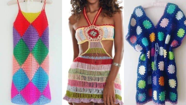 Saídas de Praia em Crochê Coloridas: +18 Inspirações Fáceis para Copiar