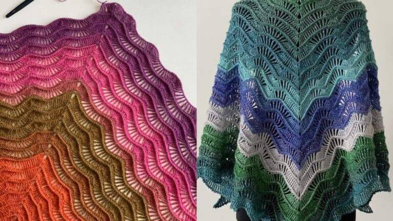 20 Xales de Crochê com Ponto Chevron / Zig Zag