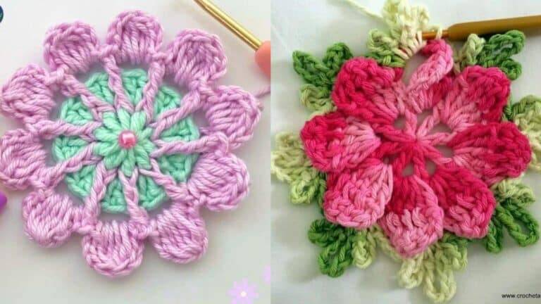 Flores de Crochê para Aplicação Variadas 1