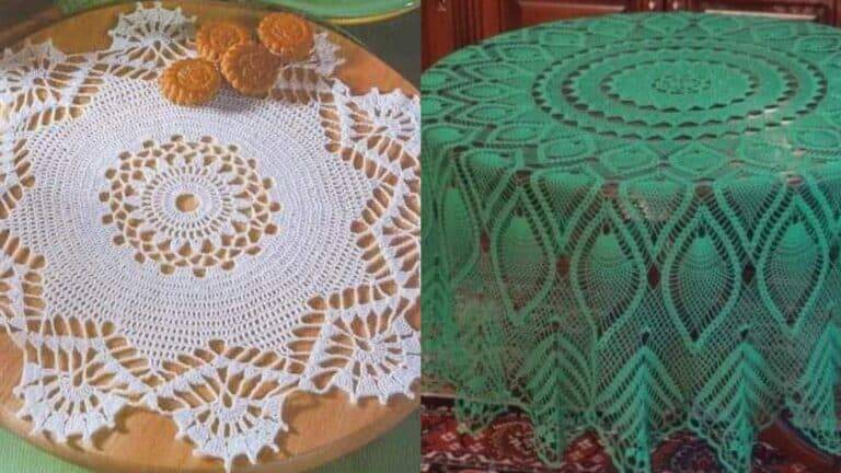 10 Toalhas de Mesa em Crochê Redonda com Esquema
