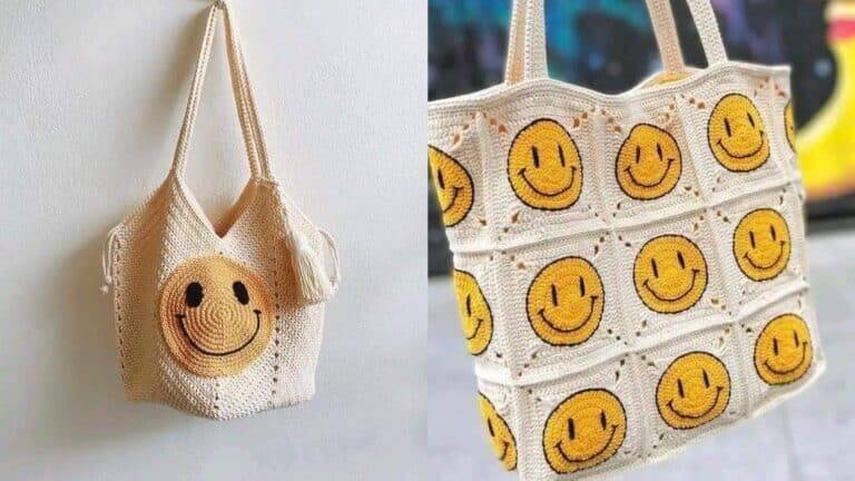 Bolsa de Crochê Smile Feliz Com Passo a Passo e Gráfico