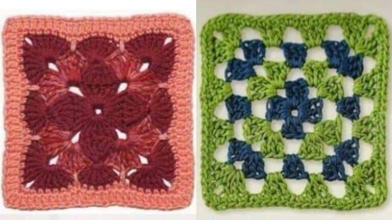 Squares de Crochê Quadrados : 14 Modelos com Gráficos para Download
