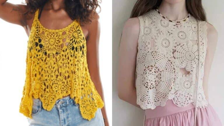 Blusinhas de Crochê com União de Motivos Circulares