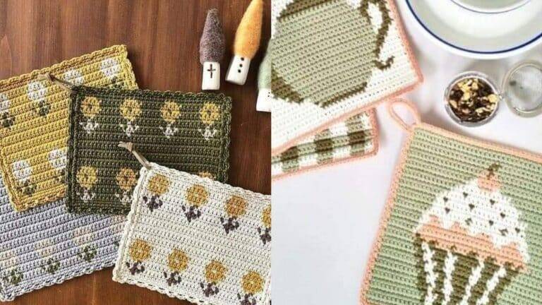 Porta Copos em Crochê com Gráficos
