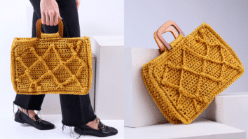 Bolsa em Crochê Dourada