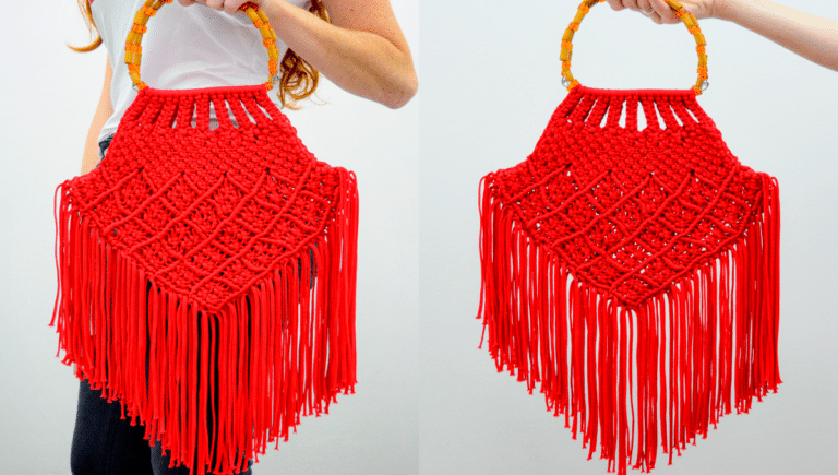Bolsa de Crochê Macramê Náutico