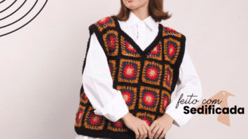 Colete de Crochê Unissex em Granny Square