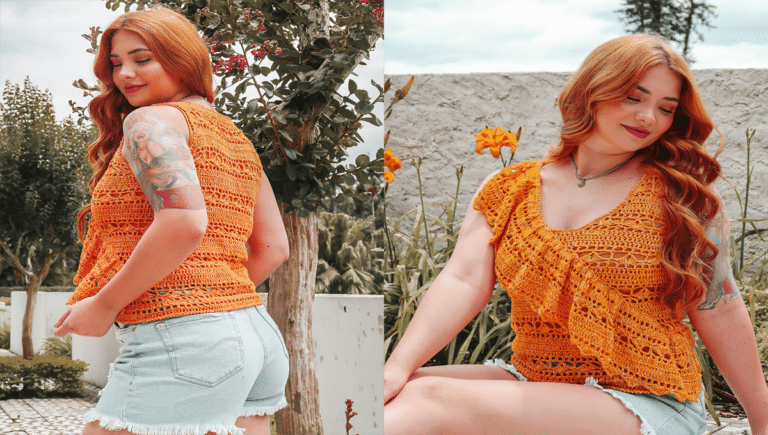 Blusa de Crochê Bettina Linda e Confortavel Com gráfico para iniciantes