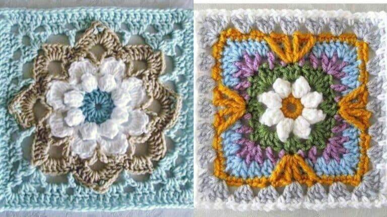 26 Squares de Crochê Quadrados para Montar e Criar Suas Peças Pt 2