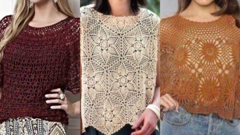 100 Modelos de Blusas de Crochê Modernas: Gráfico dos pontos – Parte 1