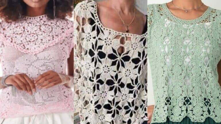 100 Modelos de Blusas de Crochê Modernas: Gráfico dos Pontos – Parte 3