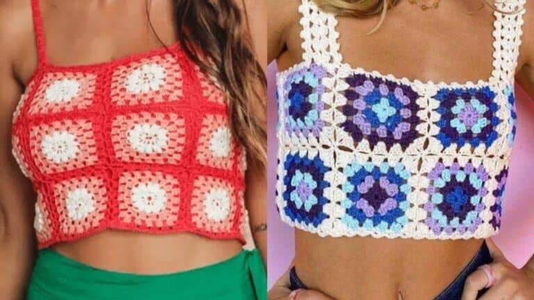 40 Croppeds de Crochê Bem Fáceis com União de Quadradinhos (Squares)