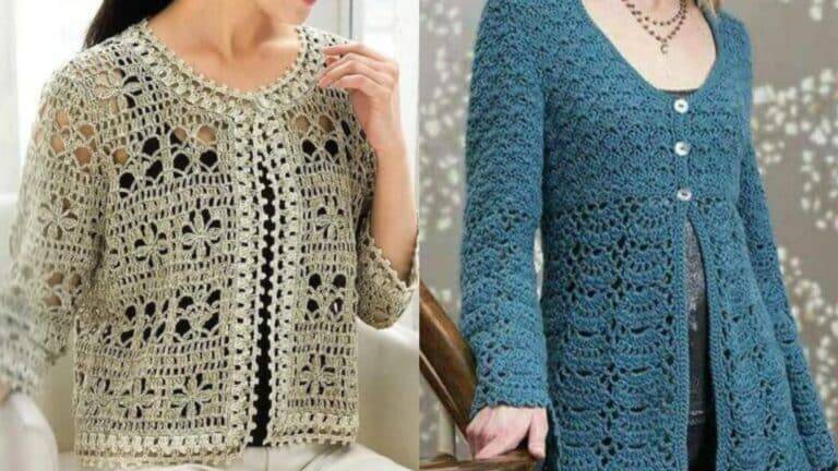 Casaquinhos em Crochê com Lindos Estilos com Gráficos Parte 1