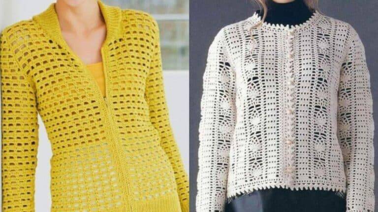 Casaquinhos em Crochê com Lindos Estilos com Gráficos Parte 2