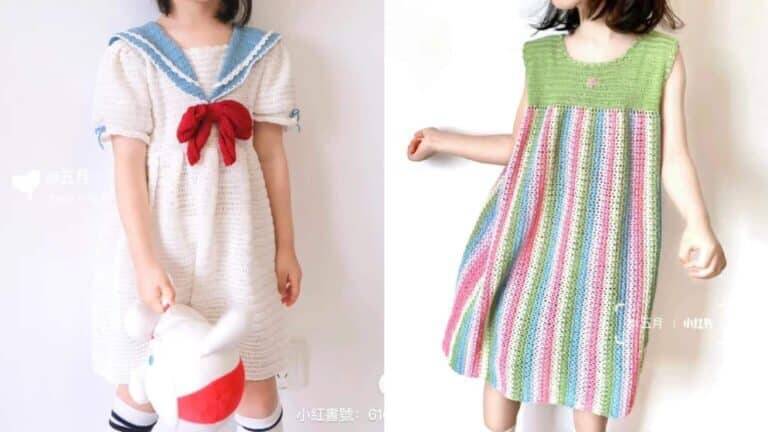 Vestidos de Crochê Infantil 4 a 6 Anos Parte 1
