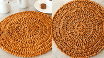 Jogo de Sousplat em Crochê Cobre