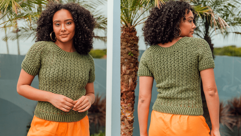 Blusa em Crochê Raglã