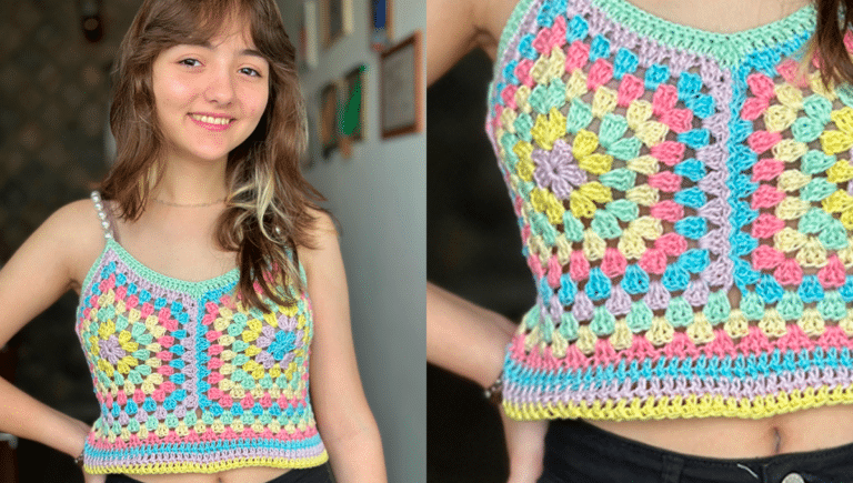 Top de Crochê Candy Colors