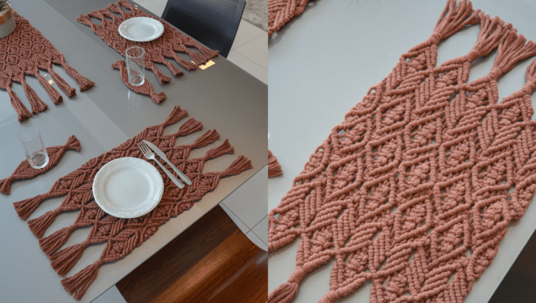 Jogo de Mesa Macramê Bronze