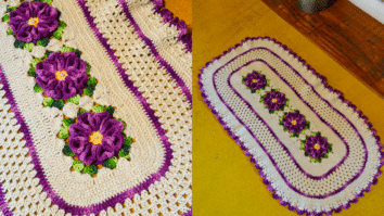 Tapete de Crochê Natural Brilho Videira