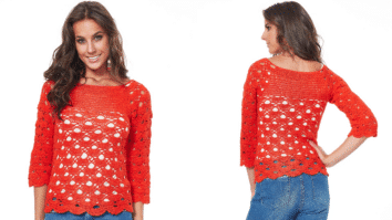 Blusa em Crochê Carmim