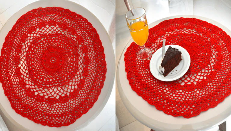 Toalha de Mesa em Crochê Seda Intenso