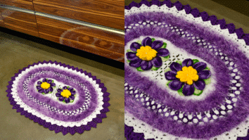 Tapete em Crochê Multicolor Orquídea