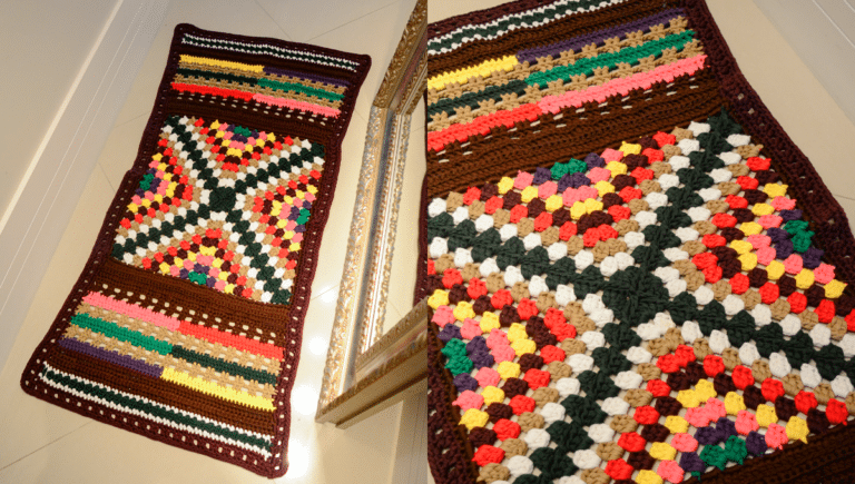 Tapete de Crochê Trama Multicolorido