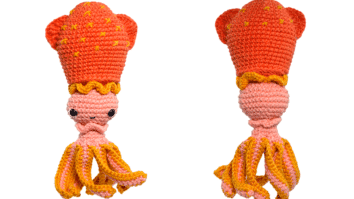 Amigurumi de Crochê e Bordado Calamar