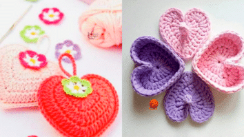 Corações em Crochê