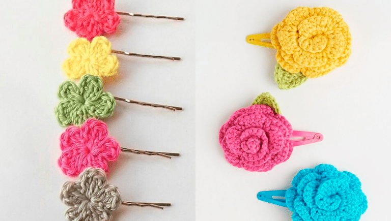 Presilhas para Cabelo Decoradas com Crochê
