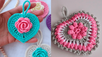 Corações em Crochê