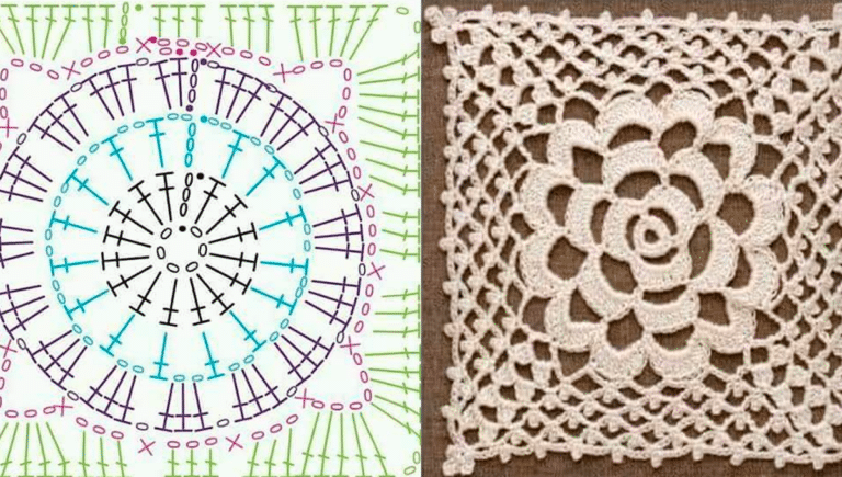 Squares de Crochê Quadrado