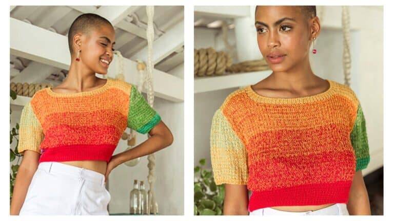 Blusinha Arco-Íris de Crochê Linda Passo a Passo