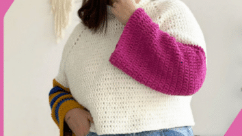 Blusa de chochê Naju – Topdown de crochê feito com fio BOCAINA