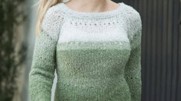 Blusa de tricô verde mescla