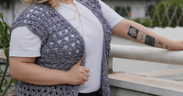 Colete de tricô Plus Size Cinza - Cisne
