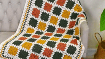 Manta Square em crochê EuroRoma