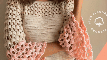 Blusa Topdown Bella de crochê