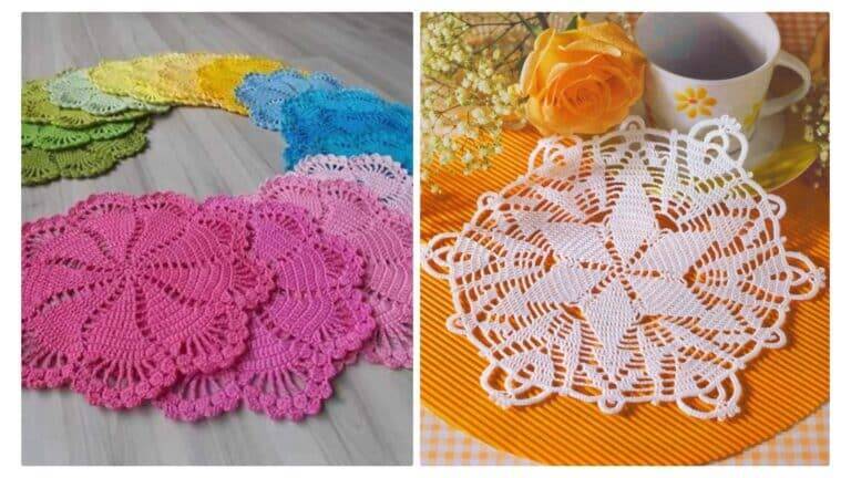 Mesa Posta: 20 Toalhas de Crochê e Trilhos de Mesa com Graficos Pt 1