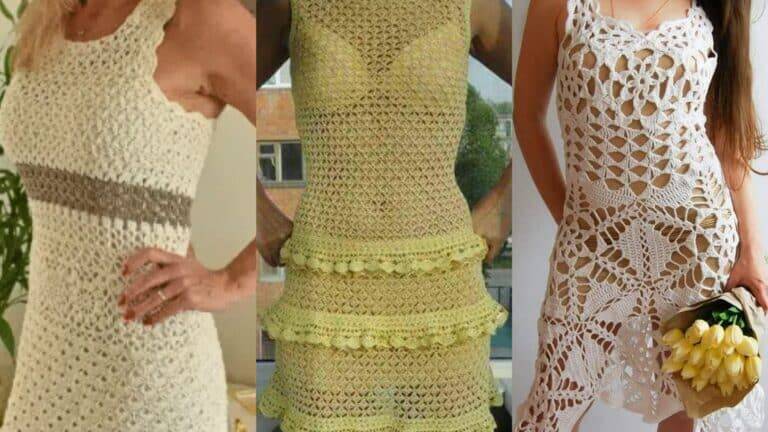 Vestido de Crochê Chique: Lindas Inspirações e Peças Gráficos dos Pontos Parte 1